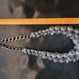 Elegant Silver Beaded Necklace